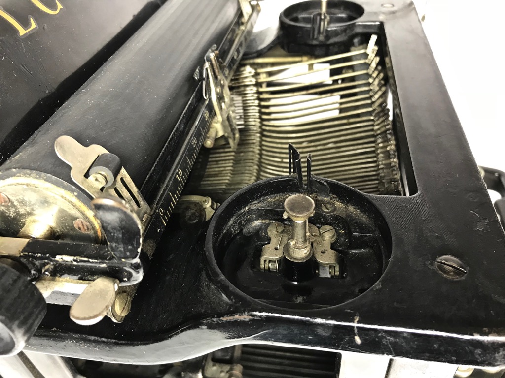 Note that the ribbon spools are missing.