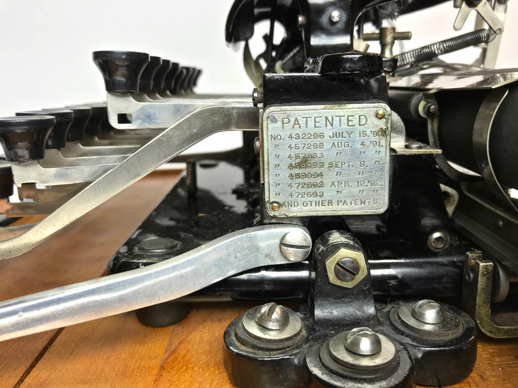 Right side view showing patent date list